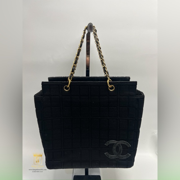 Chanel Vintage Jersey Choco bar tote - Picture 1 of 15